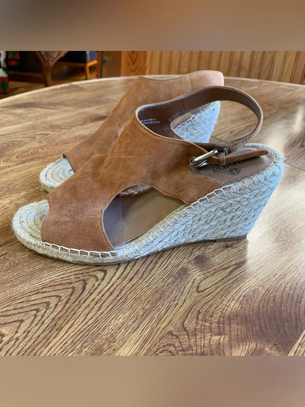 Susina Brown Suede Espadrille Wedge Sandals size 8
